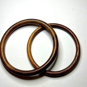 Vintage Pair of Wooden Bangle Bracelets. 2 sizes
